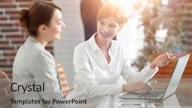  Presentation with managing information - Colorful PPT theme enhanced with information received with the lap backdrop and a light gray colored foreground