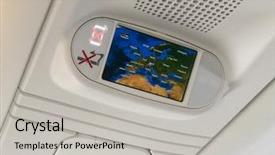  Presentation with airplane runway flight - Slide deck having information screen at the airplane background and a  colored foreground