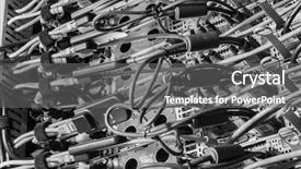  Presentation with information security - Slide deck having information security wide - closeup of data center hardware background and a  colored foreground