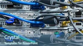  Presentation with information security - Slides featuring information security wide - closeup of data center hardware background and a  colored foreground