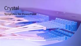  Presentation with information security - PPT theme featuring information security wide - communication and internet network server background and a light blue colored foreground