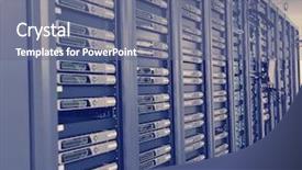  Presentation with hospital network computer - Cool new slide deck with information security wide - internet network server room backdrop and a  colored foreground