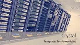  Presentation with hospital network computer - Colorful presentation theme enhanced with information security wide - internet network server room backdrop and a  colored foreground