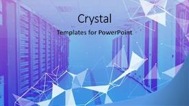  Presentation with server room - Slide deck featuring information security wide - internet network server room background and a  colored foreground