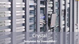 Presentation with server room - Slide set consisting of information security wide - internet network server room background and a gray colored foreground