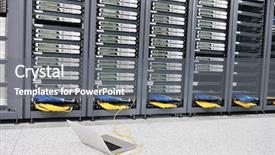  Presentation with computer access control - Beautiful PPT layouts featuring information security wide - modern aluminium thin laptop computer backdrop and a gray colored foreground