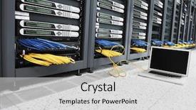  Presentation with computer access control - Slide deck with information security wide - modern aluminium thin laptop computer background and a light gray colored foreground