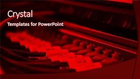  Presentation with digital communications - Theme with information security wide - network server room with computers background and a  colored foreground