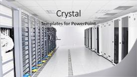  Presentation with digital communications - PPT layouts featuring information security wide - network server room with computers background and a white colored foreground