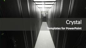  Presentation with telecommunication - Beautiful slide deck featuring information security wide - telecommunication racks are symmetrically backdrop and a dark gray colored foreground