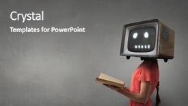  Presentation with television media - Audience pleasing slide deck consisting of problem of television addiction mixed backdrop and a gray colored foreground