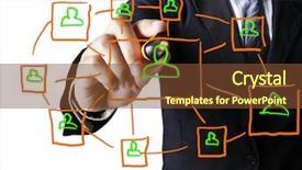  Presentation with social media network - Audience pleasing slide deck consisting of drawing social network structure backdrop and a tawny brown colored foreground
