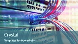  Presentation with information technology - Amazing slide deck having information technology computer network telecommunication backdrop and a ocean colored foreground