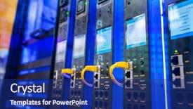  Presentation with information technology - Presentation theme with information technology computer network telecommunication background and a navy blue colored foreground