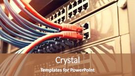  Presentation with information technology - Cool new PPT theme with information technology computer network telecommunication backdrop and a coral colored foreground