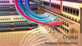  Presentation with information technology - Audience pleasing slide set consisting of information technology computer network telecommunication backdrop and a coral colored foreground