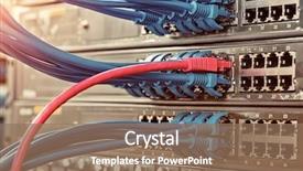  Presentation with ethernet - Theme having information technology computer network telecommunication background and a coral colored foreground