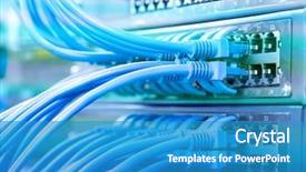  Presentation with information technology - Presentation design featuring information technology computer network telecommunication background and a teal colored foreground