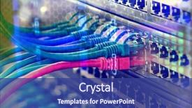  Presentation with ethernet - Slides enhanced with information technology computer network telecommunication background and a ocean colored foreground