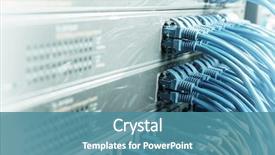  Presentation with information technology - Audience pleasing theme consisting of information technology computer network telecommunication backdrop and a teal colored foreground