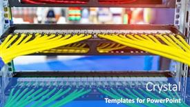  Presentation with information technology - Slide deck having information-technology-computer-network background and a cobalt blue colored foreground