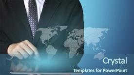  Presentation with touch screen accessible for disable students - Cool new presentation design with information technology documentation - touch screen touch- tablet backdrop and a ocean colored foreground