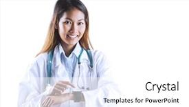  Presentation with asian doctor - Presentation theme enhanced with information technology intern - asian doctor using her smart background and a white colored foreground