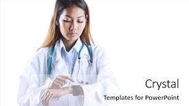 Presentation with doctor asian - Colorful presentation theme enhanced with information technology intern - asian doctor using her smart backdrop and a white colored foreground