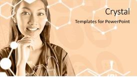  Presentation with nurse thinking - Colorful slides enhanced with information technology intern - asian nurse thinking with hand backdrop and a lemonade colored foreground