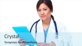  Presentation with chinese medical - PPT theme enhanced with information technology intern - chinese medical doctor woman background and a arctic colored foreground