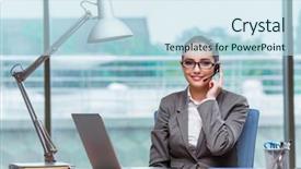  Presentation with information technology - Amazing presentation having information technology outsource - call center operator in business backdrop and a  colored foreground