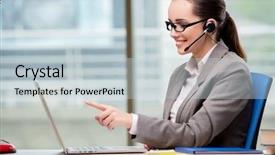  Presentation with call center reporting - Amazing presentation design having information technology outsource - call center operator working backdrop and a lemonade colored foreground