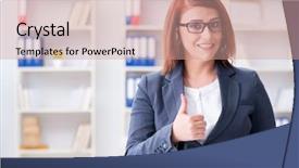  Presentation with call center management - Presentation theme having information technology outsource - call center operator working background and a  colored foreground