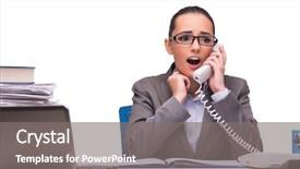  Presentation with information technology - Slides consisting of information technology outsource - young businesswoman in office isolated background and a  colored foreground