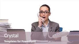  Presentation with monarch butterfly isolated on white - Slide deck featuring information technology outsource - young businesswoman in office isolated background and a  colored foreground