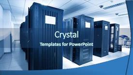  Presentation with information technology - Colorful PPT layouts enhanced with information technology services - server room with black servers backdrop and a ocean colored foreground