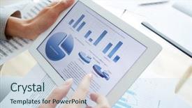  Presentation with activity - Cool new presentation design with information upon business activity backdrop and a sky blue colored foreground