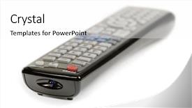  Presentation with control - Slides featuring infra - black remote control isolated background and a  colored foreground