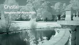  Presentation with garden pond - Slides having infra - castle garden and pond photographed background and a gray colored foreground