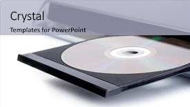  Presentation with golf player playing - Audience pleasing PPT theme consisting of infra - dvd player with open disc backdrop and a light blue colored foreground