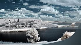  Presentation with infrared - Audience pleasing presentation theme consisting of infra - infrared landscape panorama with fields backdrop and a light gray colored foreground