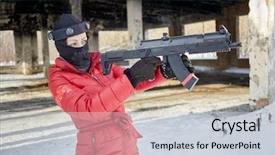  Presentation with sexy santa woman red - Colorful PPT theme enhanced with infra - woman in red jacket aiming backdrop and a lemonade colored foreground