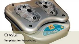  Presentation with circulation - Amazing PPT layouts having infrared blood circulation feet massager backdrop and a coral colored foreground