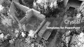 Presentation with infrared - Beautiful PPT theme featuring infrared-landscape-abandoned-construction-site backdrop and a gray colored foreground