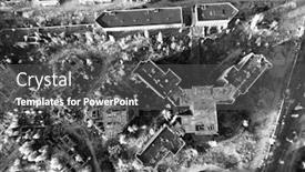  Presentation with infrared - Slide set with infrared-landscape-abandoned-construction-site background and a dark gray colored foreground