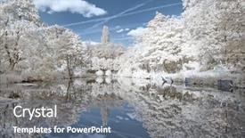  Presentation with infrared - Cool new PPT theme with infrared landscape showing a lake backdrop and a gray colored foreground