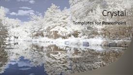  Presentation with infrared - Colorful theme enhanced with infrared landscape showing a lake backdrop and a light gray colored foreground