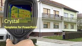  Presentation with imaging - Audience pleasing slide set consisting of infrared radiation - house basement thermal imaging analysis backdrop and a tawny brown colored foreground