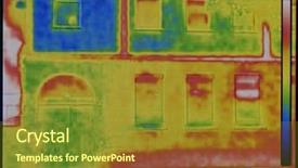  Presentation with facade - PPT theme enhanced with infrared radiation - leaking facade thermal image screen background and a  colored foreground