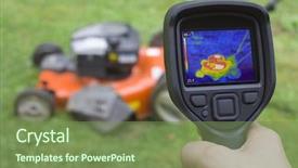  Presentation with failure - Cool new presentation theme with infrared radiation - thermal image failure detection backdrop and a seafoam green colored foreground